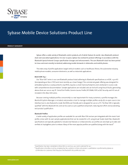 Sybase Mobile Device Solutions Product Line