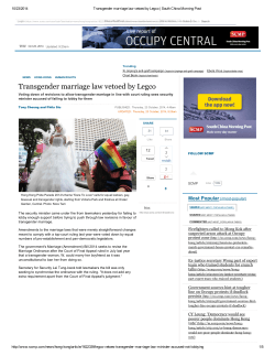 10/23/2014 Transgender marriage law vetoed by Legco | South China Morning...