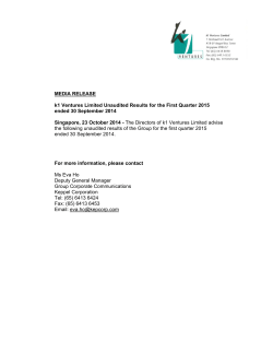 MEDIA RELEASE ended 30 September 2014