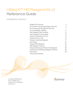 HiSeq X™ HD Reagent Kit v2 Reference Guide