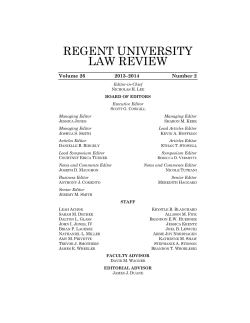 REGENT UNIVERSITY LAW REVIEW Volume 26