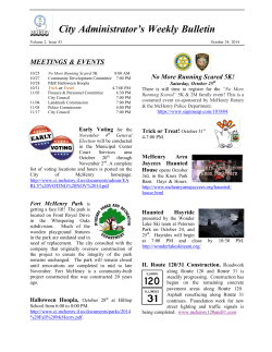 City Administrator’s Weekly Bulletin MEETINGS &amp; EVENTS