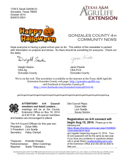 GONZALES COUNTY 4-h COMMUNITY NEWS