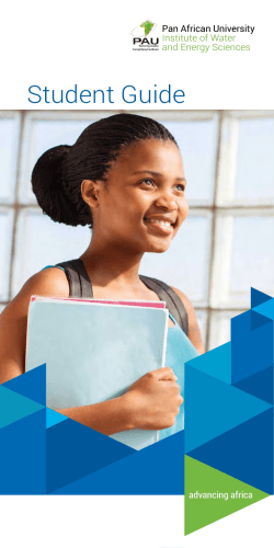Student Guide Pan African University  Institute of Water