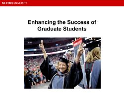 Enhancing the Success of Graduate Students