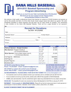Dana Hills BasEBall 2010-2011 Baseball Sponsorship and Program Advertising 2014-2015