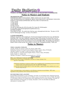 Notice to Masters and Students