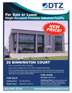 NEW PRICE! For Sale or Lease 20 BINNINGTON COURT