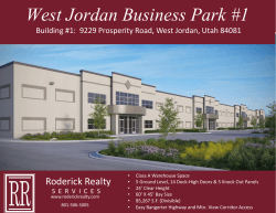 West Jordan Business Park #1 North Pointe Business Park Roderick Realty