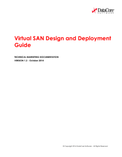 Virtual SAN Design and Deployment Guide  TECHNICAL MARKETING DOCUMENTATION