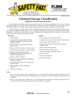 Chemical Storage Classification Suggested Chemical Storage Pattern