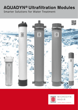 AQUADYN Ultrafiltration Modules Smarter Solutions for Water Treatment