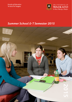 2015 Summer School &amp; T Semester 2015 Faculty of Education