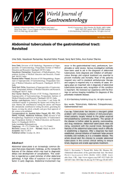 Abdominal tuberculosis of the gastrointestinal tract: Revisited