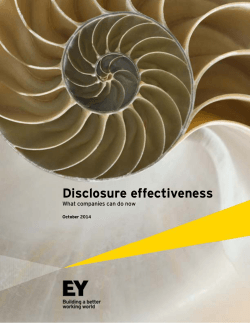 Disclosure effectiveness What companies can do now  October 2014