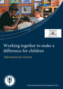 Working together to make a difference for children � ��
