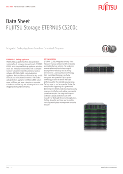 Data Sheet FUJITSU Storage ETERNUS CS200c