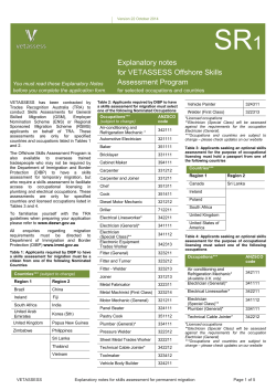 SR 1 Explanatory notes for VETASSESS Offshore Skills