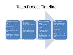 Taleo Project Timeline