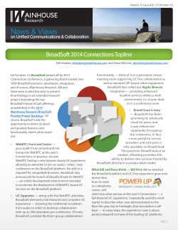 News &amp; Views BroadSoft 2014 Connections Topline on Unified Communications &amp; Collaboration