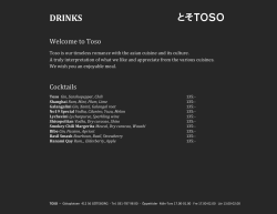 DRINKS  Welcome to Toso