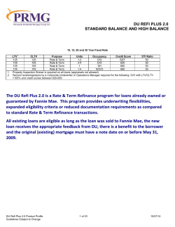 DU REFI PLUS 2.0 STANDARD BALANCE AND HIGH BALANCE