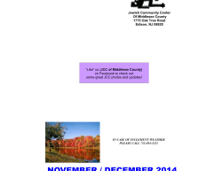 NOVEMBER / DECEMBER 2014 Jewish Community Center Of Middlesex County