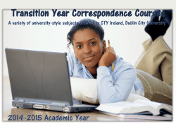 Transition Year Correspondence Courses  2014 -