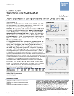 CapitaCommercial Trust (CACT.SI) Above expectations: Strong reversions on firm Office tailwinds Buy