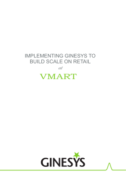 VMART at IMPLEMENTING GINESYS TO BUILD SCALE ON RETAIL