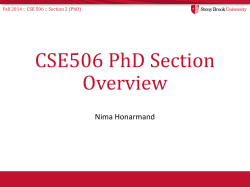 CSE506 PhD Section Overview Nima Honarmand