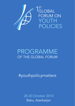 1 PROGRAMME YOUTH POLICIES