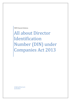 All about Director Identification Number (DIN) under Companies Act 2013