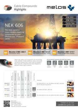 NEK 606 Cable Compounds Highlights