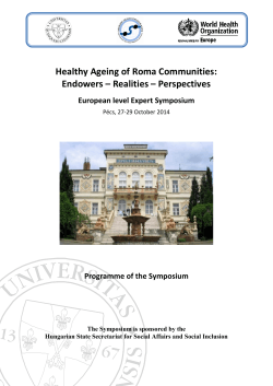 Healthy Ageing of Roma Communities: Endowers – Realities – Perspectives