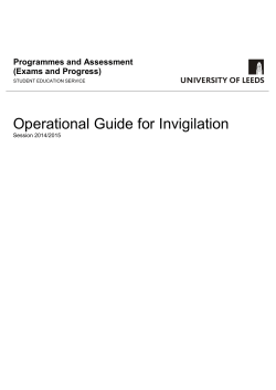 Operational Guide for Invigilation Programmes and Assessment (Exams and Progress)