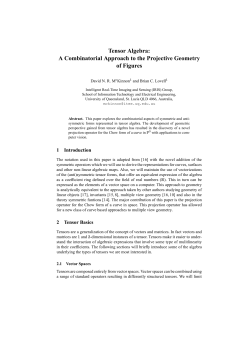 Tensor Algebra: A Combinatorial Approach to the Projective Geometry of Figures