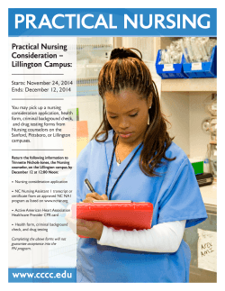 PRACTICAL NURSING Practical Nursing Consideration – Lillington Campus: