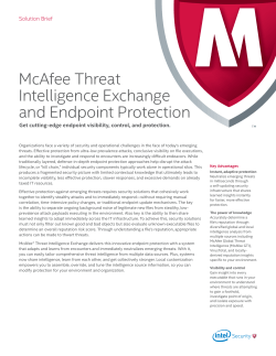 McAfee Threat Intelligence Exchange and Endpoint Protection Solution Brief
