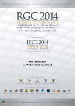 PRELIMINARY CONFERENCE AGENDA 5-6 November 2014, Jakarta Convention Center  