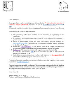 Dear Colleagues, , which will be held on