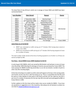 The latest fleet of class 90 loco&rsquo;s which are in... summarised below:
