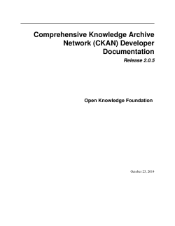 Comprehensive Knowledge Archive Network (CKAN) Developer Documentation Release 2.0.5