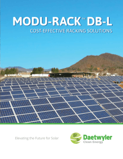 MODU-RACK DB-L ™ COST-EFFECTIVE RACKING SOLUTIONS