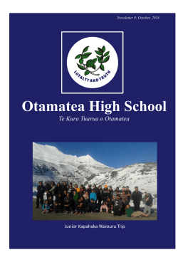 Otamatea High School Te Kura Tuarua o Otamatea Junior Kapahaka Waiouru Trip
