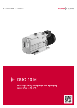 DUO 10 M Dual-stage rotary vane pumps with a pumping /h:
