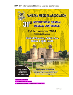 PMA 31 International Biennial Medical Conference