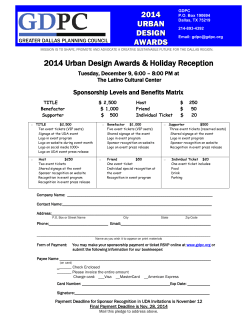 2014 Urban Design Awards &amp; Holiday Reception