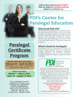 PDI’s Center for Paralegal Education Why Enroll With PDI?