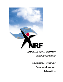 HUMAN AND SOCIAL DYNAMICS FUNDING INSTRUMENT Framework Document October 2014